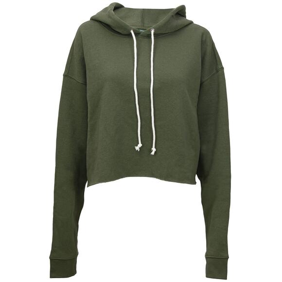 Cozy Cropped Hoodie Wild Fable Small Dark Green Pullover Y2K-Inspired Fit - Picture 1 of 5